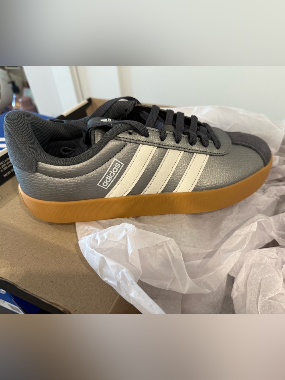 adidas women VL Court 3.0 shoes-iron metallic size 8 —- SOLD OUT